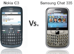 Nokia C3 vs Samsung Ch@t 335